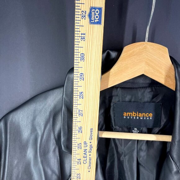 Ambiance Outerwear Black Faux Leather Jacket XL Made In China - Picture 6 of 6